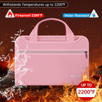Tamfile Fireproof Accordion File Organizer, Expanding File Folder, Pink | 13 Pocket Colorful, Handle, Zipper & Labels, Multi-Pockets Paper Organizer, for Letter A4 Files, Home, Office, School