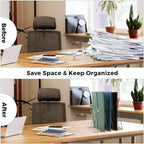 SKYDUE Expanding File Folde rwith 13 Pockets, Accordion File Organizer fits for A4/Letter Sized Paper, Accordion Folder with Labels - Document Receipt Organizer for Office, School, Home Blak
