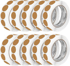Perco Kraft Brown 1-Inch Perforated Circle Dot Sticker Labels — 10 Rolls by Perco