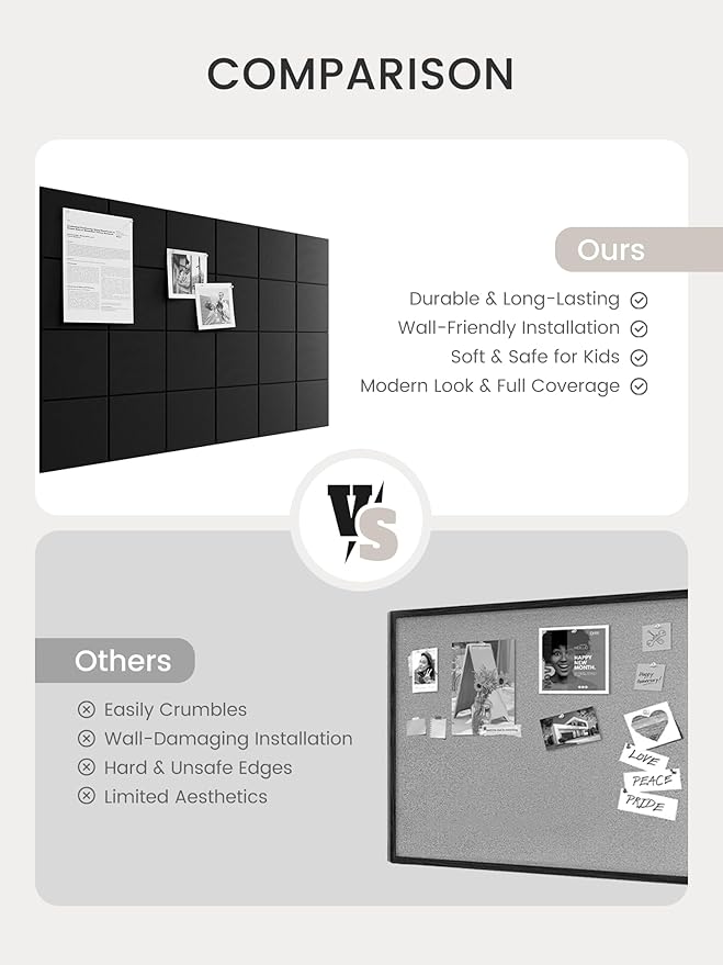 Bumusty Large Cork Board Alternative-36 x24 Felt Bulletin Board Tiles, - Image 7