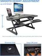 Rocelco 46" Height Adjustable Corner Standing Desk Converter - Image 4