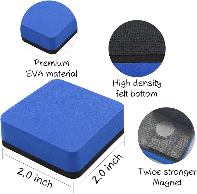 72 Pack Whiteboard Eraser for Kids and Adults, Washable and Reusable Magnetic - Image 2