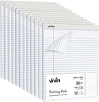 ViVin Legal Pads 8.5 x 11 Inch, Wide Ruled Note Pads, 12 Pack, 50 Sheet/Pad by ViVin