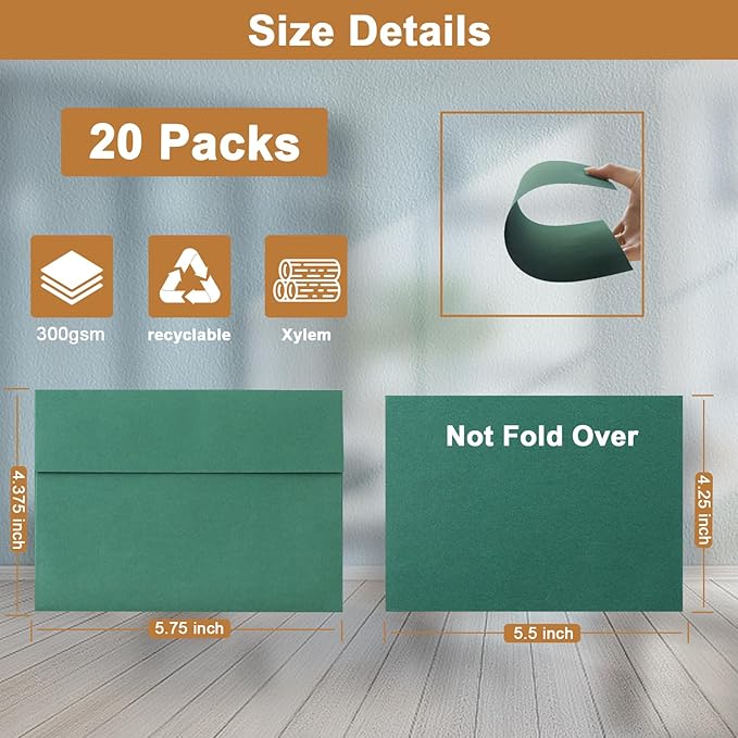 Silunkia 10 Assorted Colors Blank Cards and Envelopes 4.25 x 5.5 Heavyweight - Image 2
