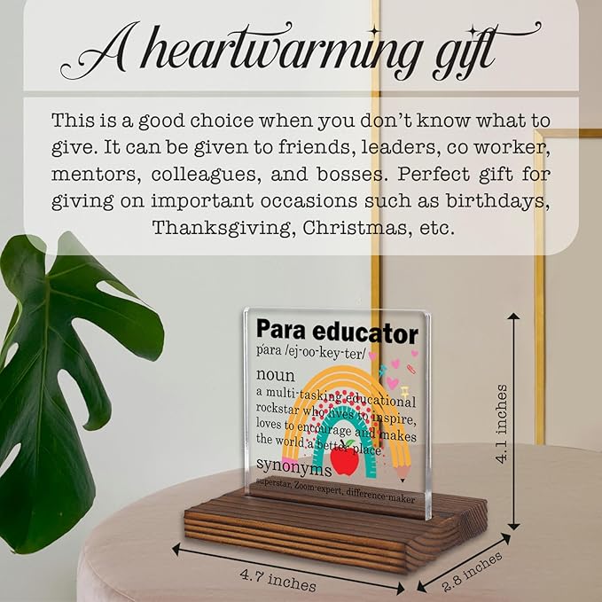 Paraeducator Gifts, Thank You Rainbow Desk Sign - Image 4