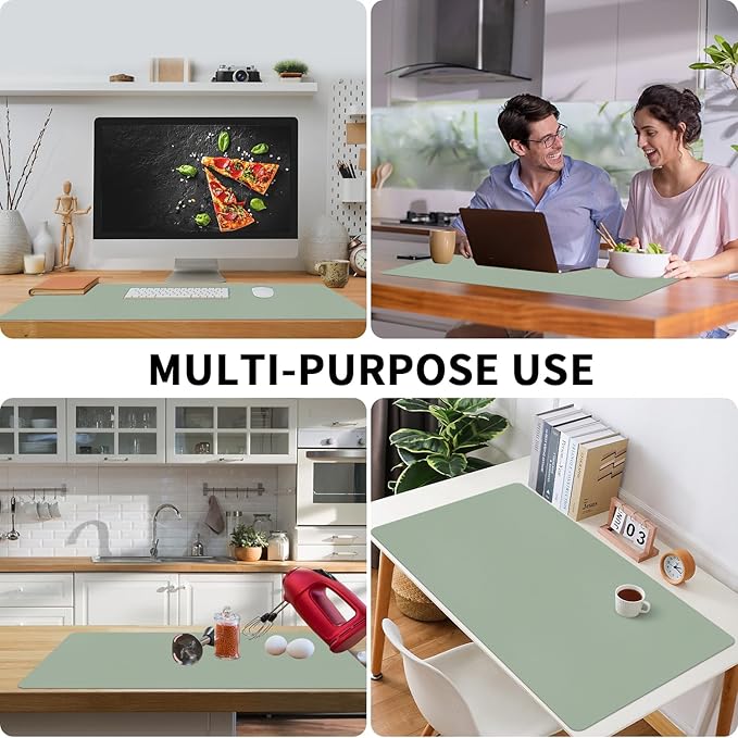 Bloss Leather Desk Mat, Large Mouse Pad, Non-Slip Desk Protector Mat, Leather - Image 4