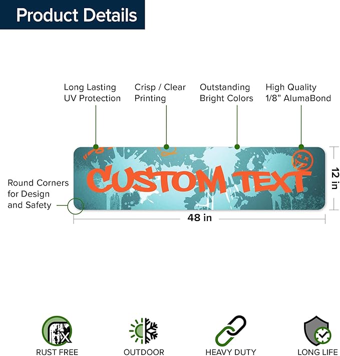 Custom Sign, Custom Street Sign, 11 Font Colors, 13 Font Styles, 4 Hole Options - Image 6