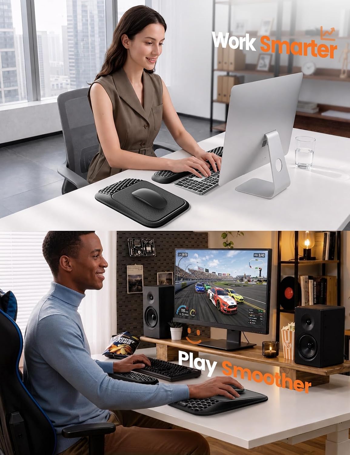 Vaydeer Ergonomic Keyboard Wrist Rest and Mouse Pad with Wrist Rest Set