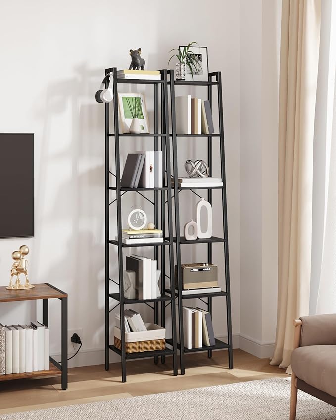 Hzuaneri Ladder Shelf, Bookshelf Bookcase, Freestanding Corner Storage Shelve - Image 3