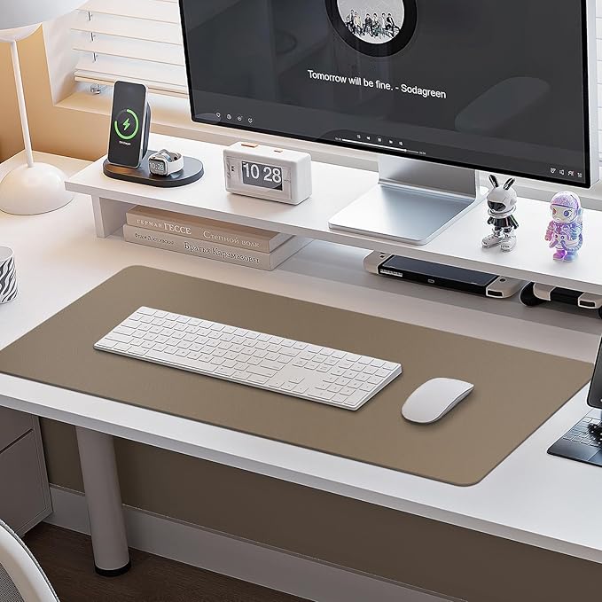 Boutilon Leather Desk Pad Protector, Non-Slip Mouse Pad, Laptop Desk Pad - Image 6
