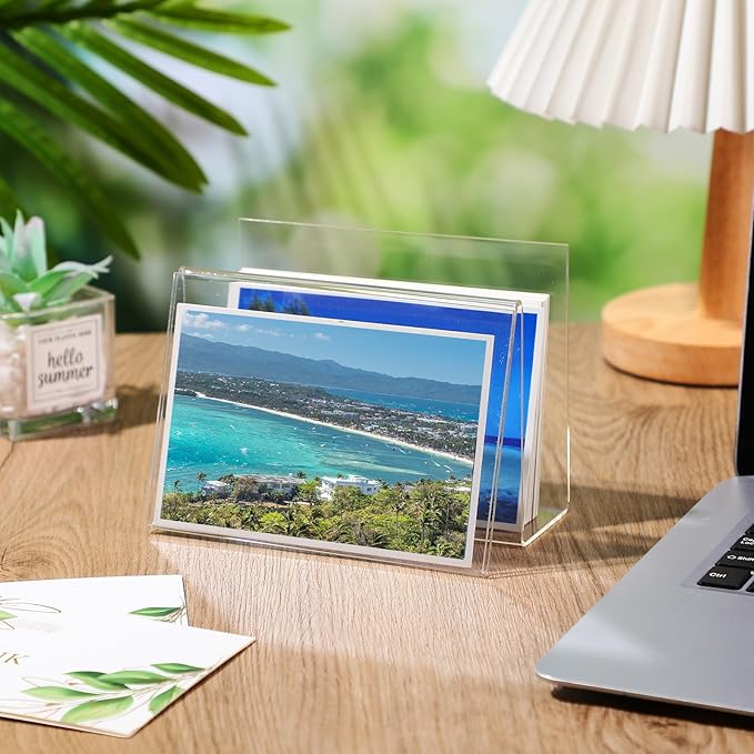 Vicenpal 12 Pcs Clear Acrylic Postcard Holder Business Card Holder Greeting - Image 6