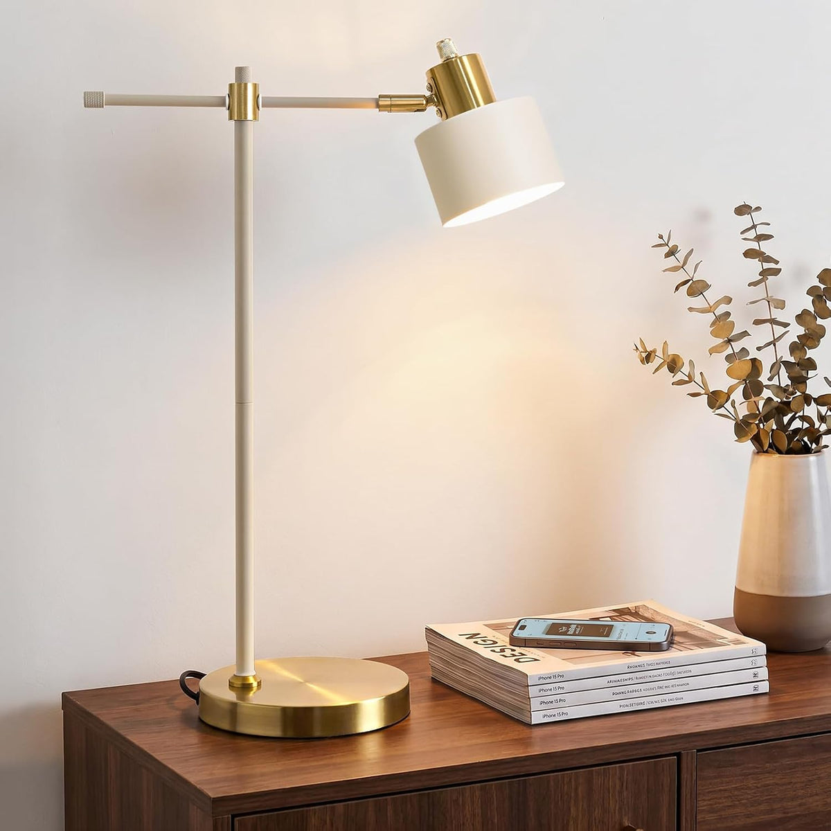 oyears 22.2" modern desk lamp, metal table lamp, main product view