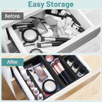 WOWBOX 25 PCS Plastic Drawer Organizer Set, Desk Drawer Divider Organizers and - Image 4