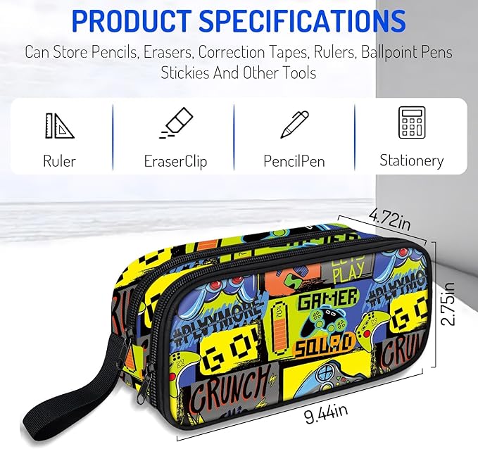 Fitvc Large Pencil Case for Boys, Gamer Boys Pencil Pouch for Kids Teens School - Image 5