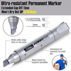 Fuutreo 10 Pack Jumbo Permanent Markers Bulk Large Chisel Tip Permanent Markers - Image 3