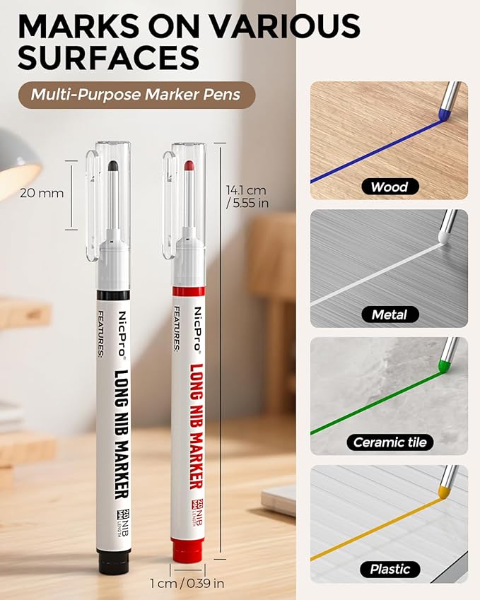 Nicpro 4 Pack Carpenter Pencils - Image 3