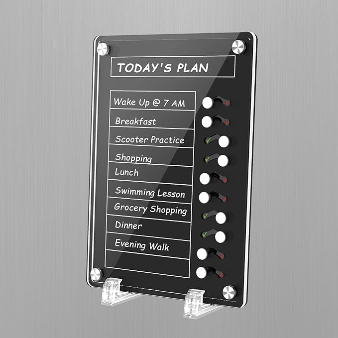 NiHome Black Acrylic Magnetic to Do List Planning Board - Image 9