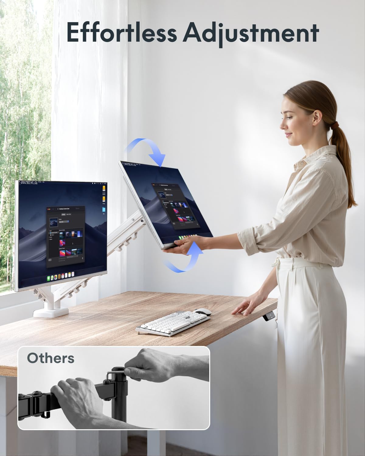Flexispot Dual Monitor Arm, 17-32 Inch Monitor Mount up to 19.84 lbs, Fast In...