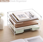 SANRUI Paper Letter Tray Organizer 3 Tier Acrylic Desk File Organizer - Image 5