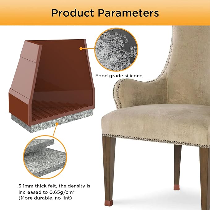 Square Chair Leg Protectors for Hardwood Floors - Image 4