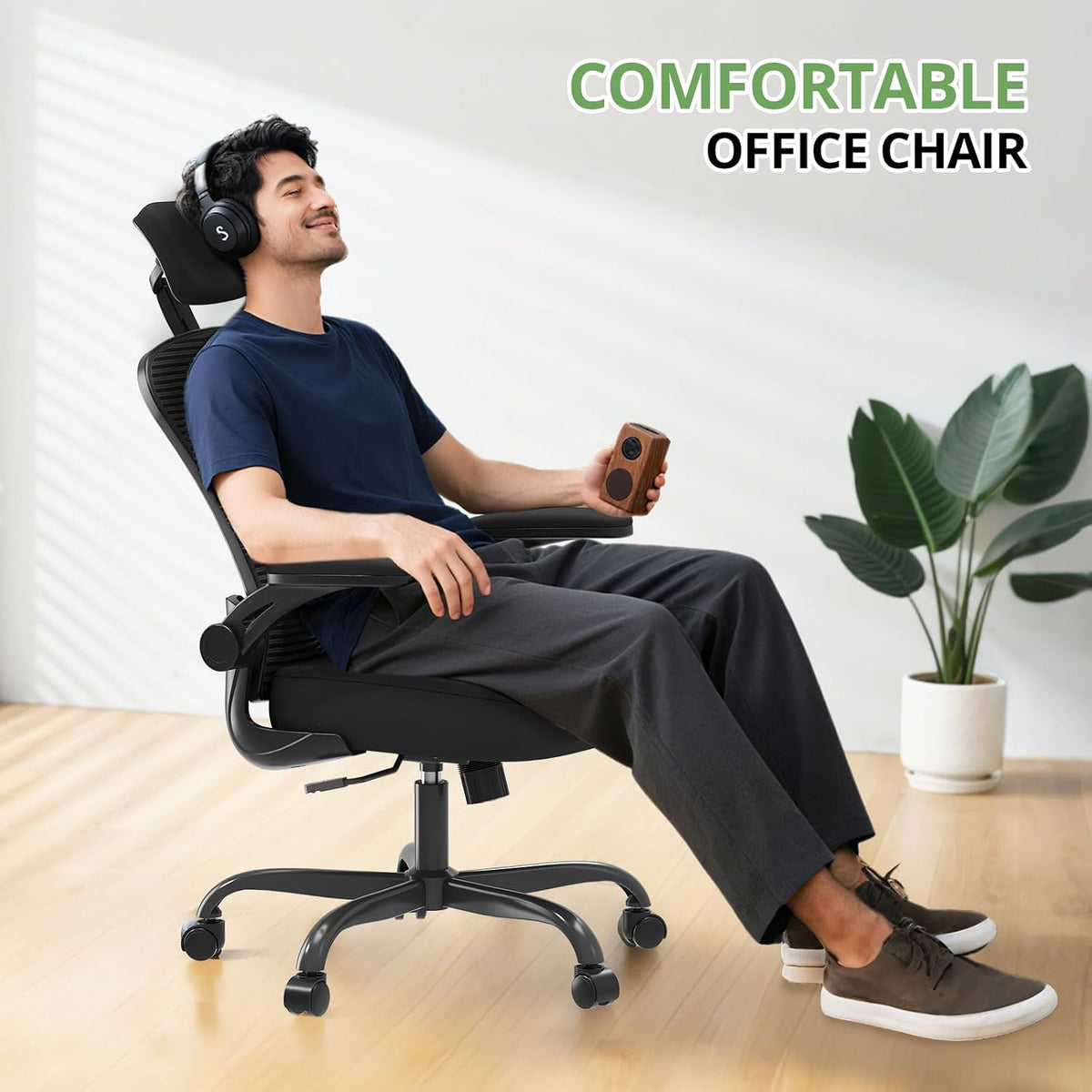 office chair ergonomic desk chair, 330lbs capacity, high on a desk or shelf