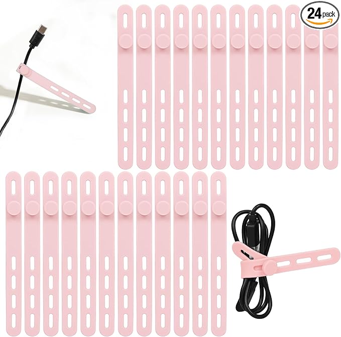 Donruby 24Pcs Silicone Cable Ties by Donruby