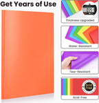Sooez Plastic Folders with Pockets and Prongs, Pocket Folders with Prongs | 6 Pack Heavy Duty 3 Prong 2-Pocket Folders for Document, Colored File Folder Back to School Supplies for Kids