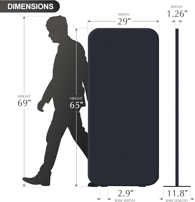 DECOLAB Standing Room Divider, Movable Space Partition Separator - Image 6