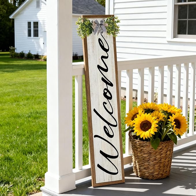 Double-sided Welcome to Our Home Wooden Sign Stand - Image 5