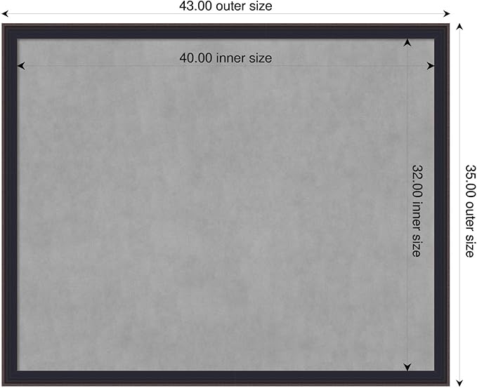 Amanti Art Black Framed Magnetic Board 35x43 X-Large Vision Board - Image 2