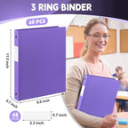 Henoyso 48 Pcs 3 Ring Binder 0.5 Inch Round Fits Letter Size 8.5'' x 11'' Paper - Image 2