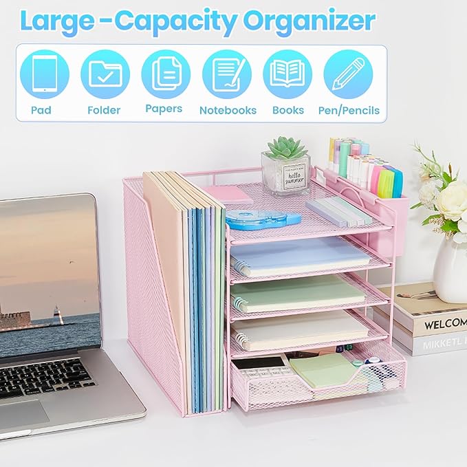 Gugsey Desk Organizer, 5-Tier Paper Letter Tray Organizer - Image 6