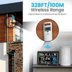 Weather Station Atomic Clock Indoor Outdoor Thermometer Wireless, Barometer - Image 2