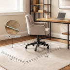 VASUHOME Heavy-Duty Tempered Glass Chair Mat, 31 x 48 Inch Large Office Floor Mat for Carpet or Hardwood Floors, 1/5" Thick with 12 Anti-Slip Pads
