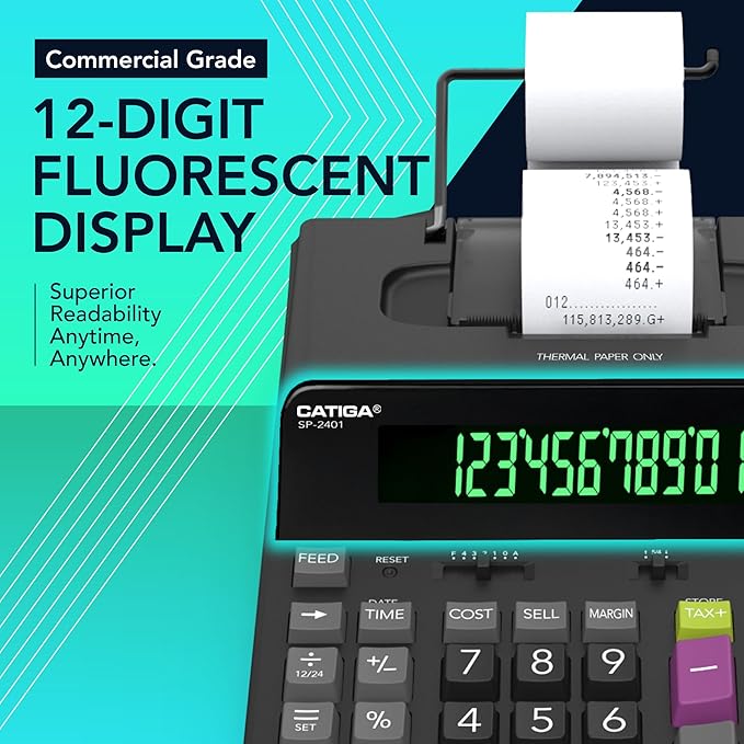 CATIGA 12 Digit Thermal Printing Calculator - Image 3
