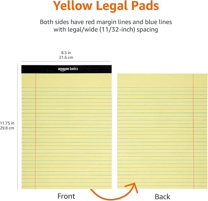 Amazon Basics 50 sheet Wide Ruled Lined Writing Note Pad, 8.5" x 11.75" - Image 6