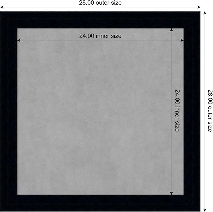 Amanti Art Black Framed Magnetic Board 28x28 Medium Vision Board - Image 3