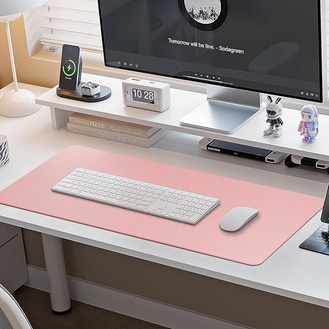 Boutilon Leather Desk Pad Protector, Non-Slip Mouse Pad, Laptop Desk Pad - Image 6