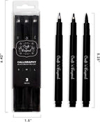 Craft 'n' Beyond Calligraphy Brush Pens Pack of 3 Small, Medium and Large - Image 7