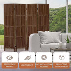 Leesinwing Wood Room Divider 4 Panel Folding Privacy Screen, Classic 5.6Ft - Image 7