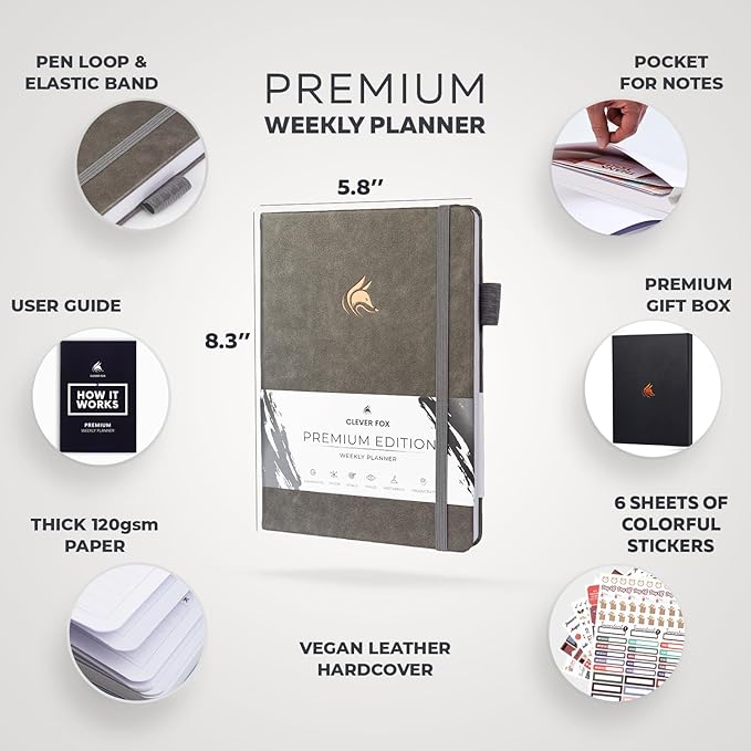 Clever Fox Planner Premium Edition – Undated Luxurious Weekly & Monthly Planner - Image 2