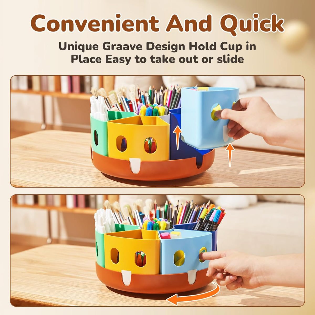 GAMENOTE Rotating Art Supply Organizer, Lazy Susan Caddy, Large