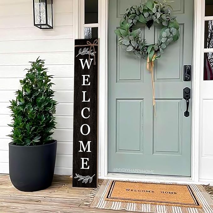 Welcome Porch Sign Decor Wooden Hanging Sign Door Porch Standing Decorative - Image 7