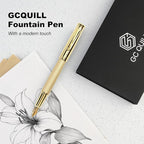 GC QUILL Fancy Fountain Pen Set – Fine and Medium Nibs, 18 Ink Cartridges - Image 2