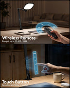 litones remote led desk lamp with clamp, 2000lm, side view