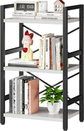 Homeiju Bookshelf, 3 Tier Industrial Bookcase, Metal Small Bookcase, Rustic by Homeiju