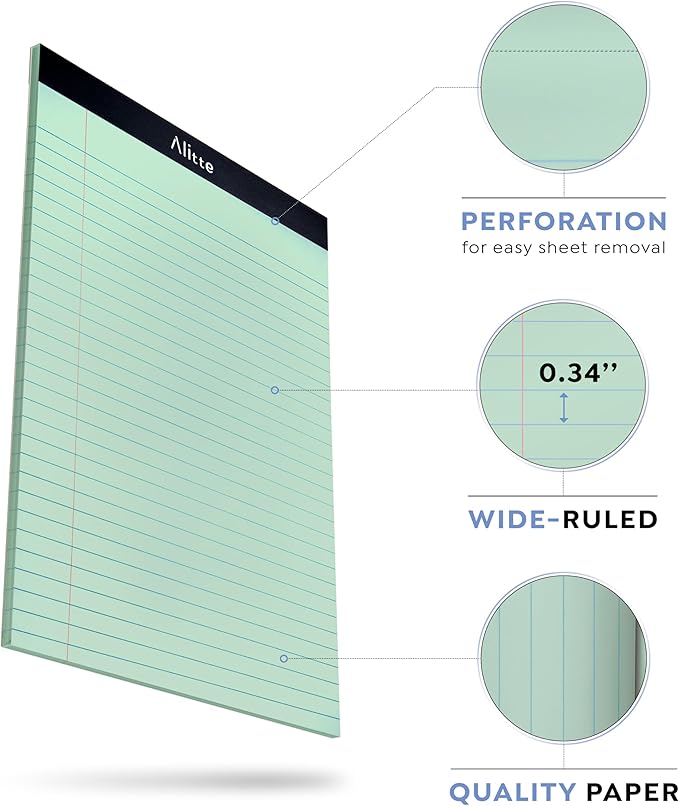 Alitte Colored Legal Pads 8.5 x 11, No Ink Bleeding - Image 2