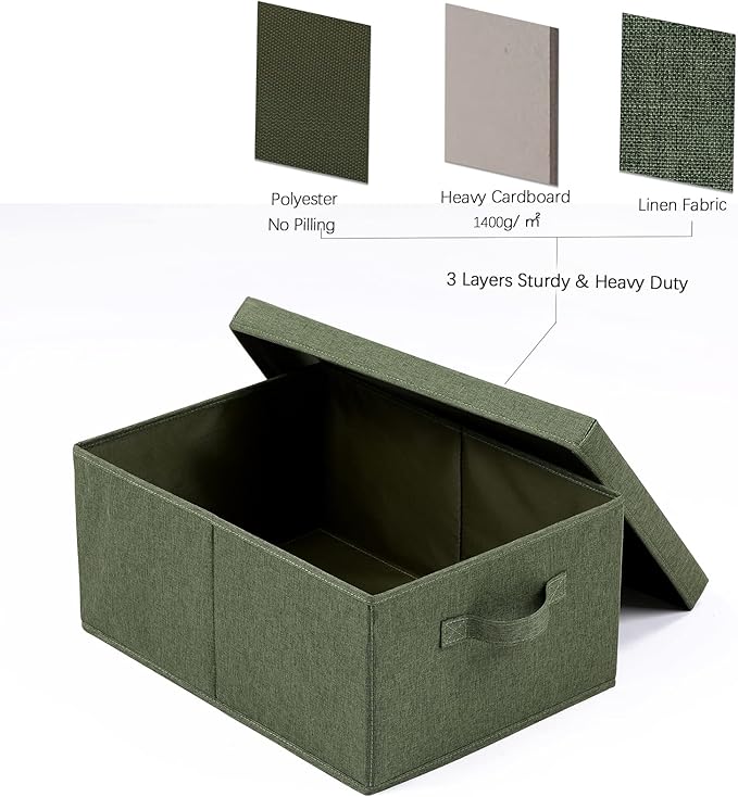 HOONEX Storage Bins with Lids for Organizing, Storage Boxes with 2 Carrying - Image 5