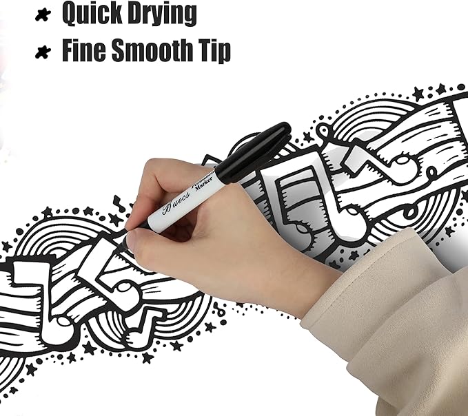Buecs Permanent Markers, Fine Point, Waterproof & Smear Proof Markers, Quick - Image 4