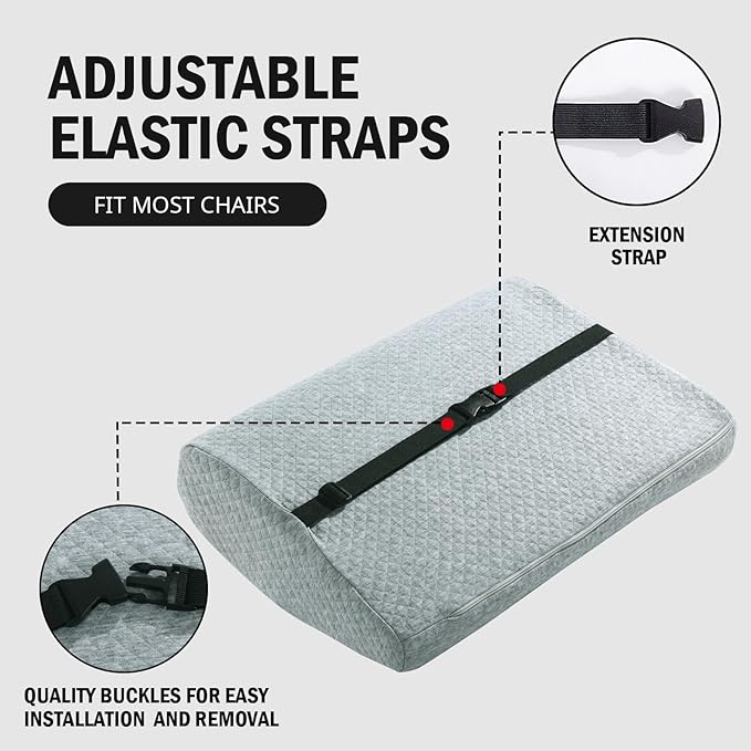 HOMBYS Lumbar Support Pillow for Recliner Chair, Memory Foam Back Support - Image 4
